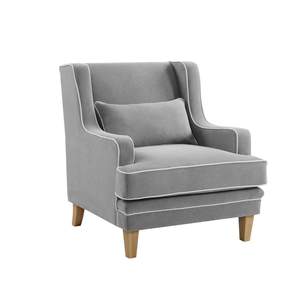 Bondi Armchair Grey W/ White Piping