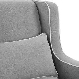 Bondi Armchair Grey W/ White Piping