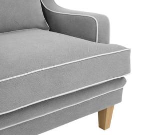 Bondi Armchair Grey W/ White Piping