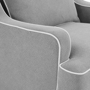 Bondi Armchair Grey W/ White Piping