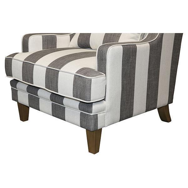 Bondi Grey & Cream Stripe Armchair