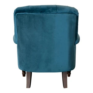 Maurice Velvet Blue Buttoned Armchair