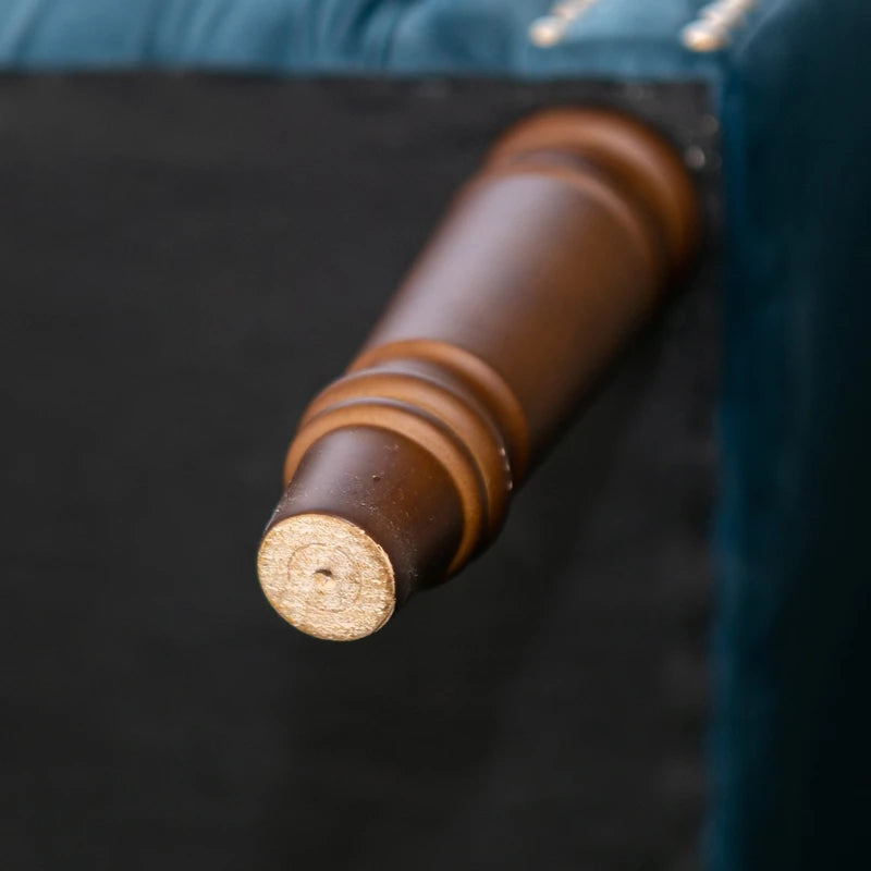 Maurice Velvet Blue Buttoned Armchair