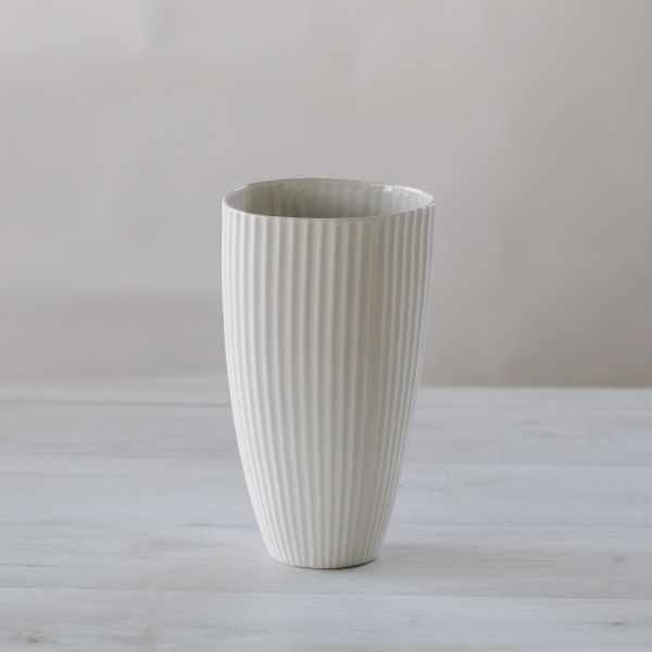 Flax Vase in White