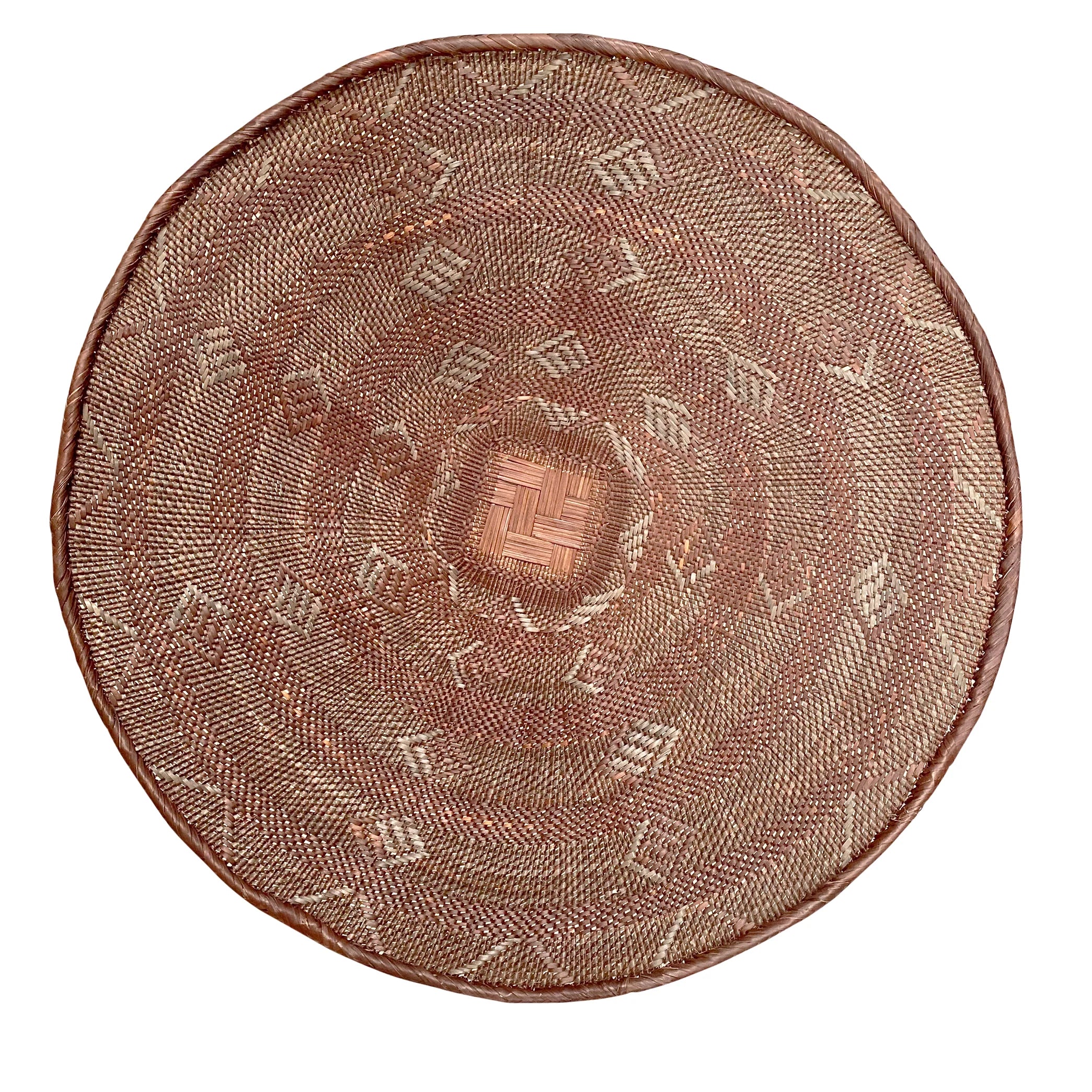 Brass and Bone Inlay Chapati Box with Diamond Design