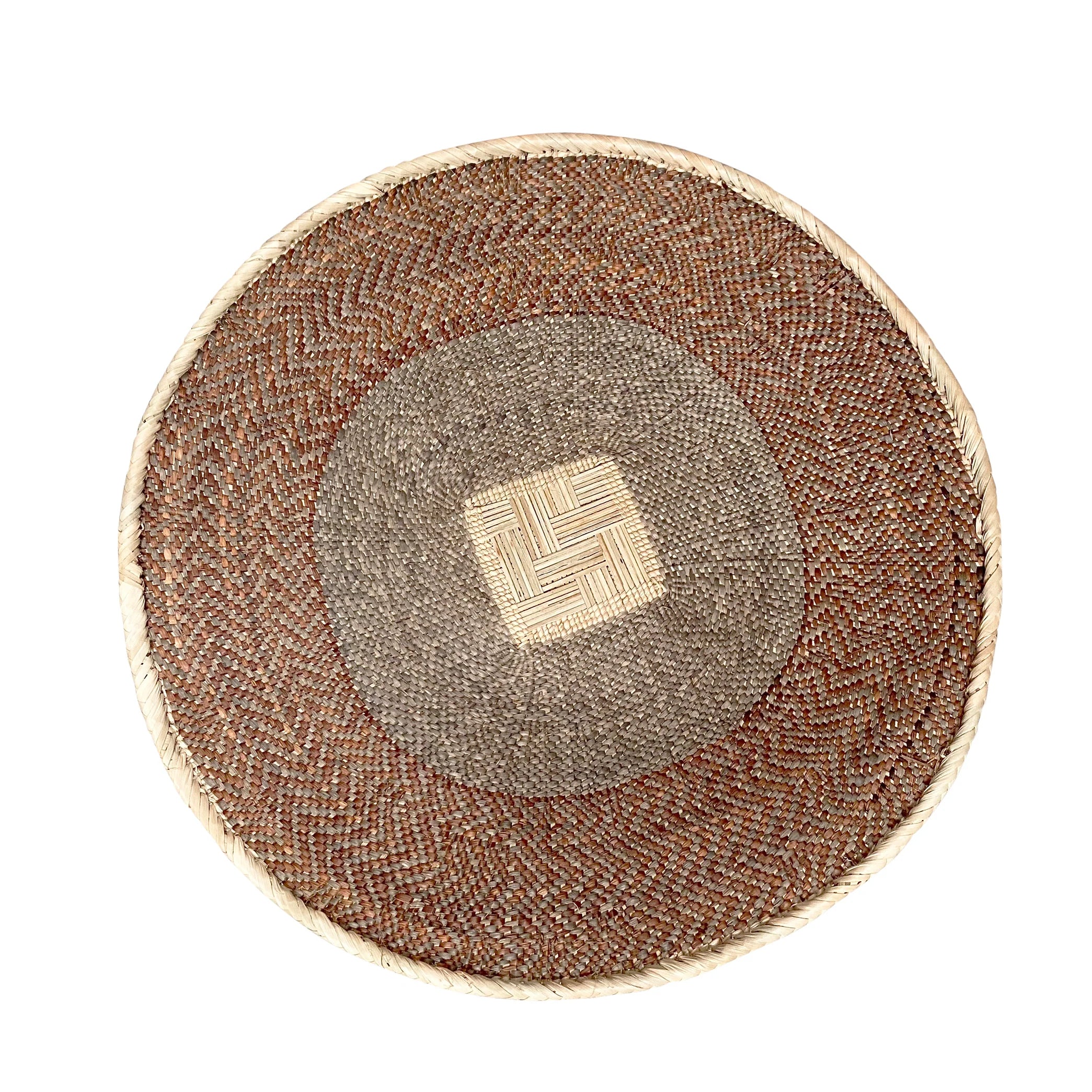 Brass and Bone Inlay Chapati Box with Diamond Design