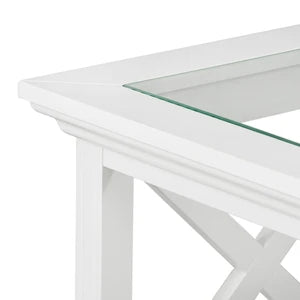 Rosebud Glass Top Side Table
