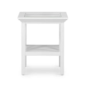 Rosebud Glass Top Side Table
