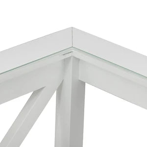 Rosebud Glass Top Side Table