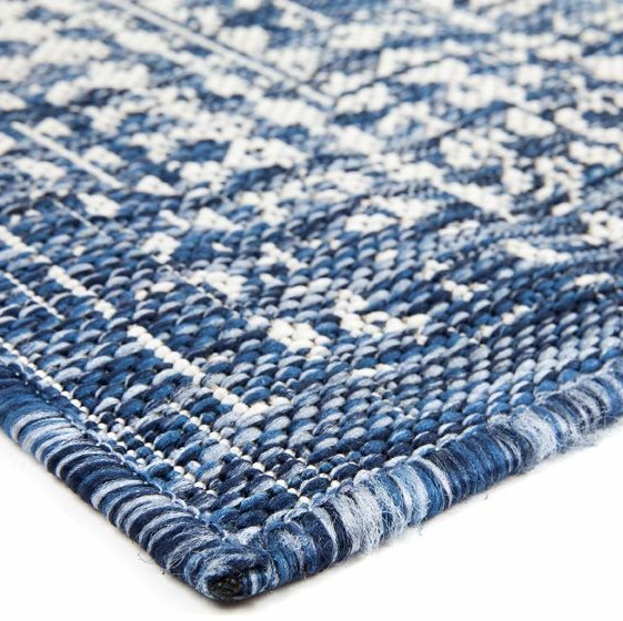 Floral Outdoor Rug in Pearl Blue