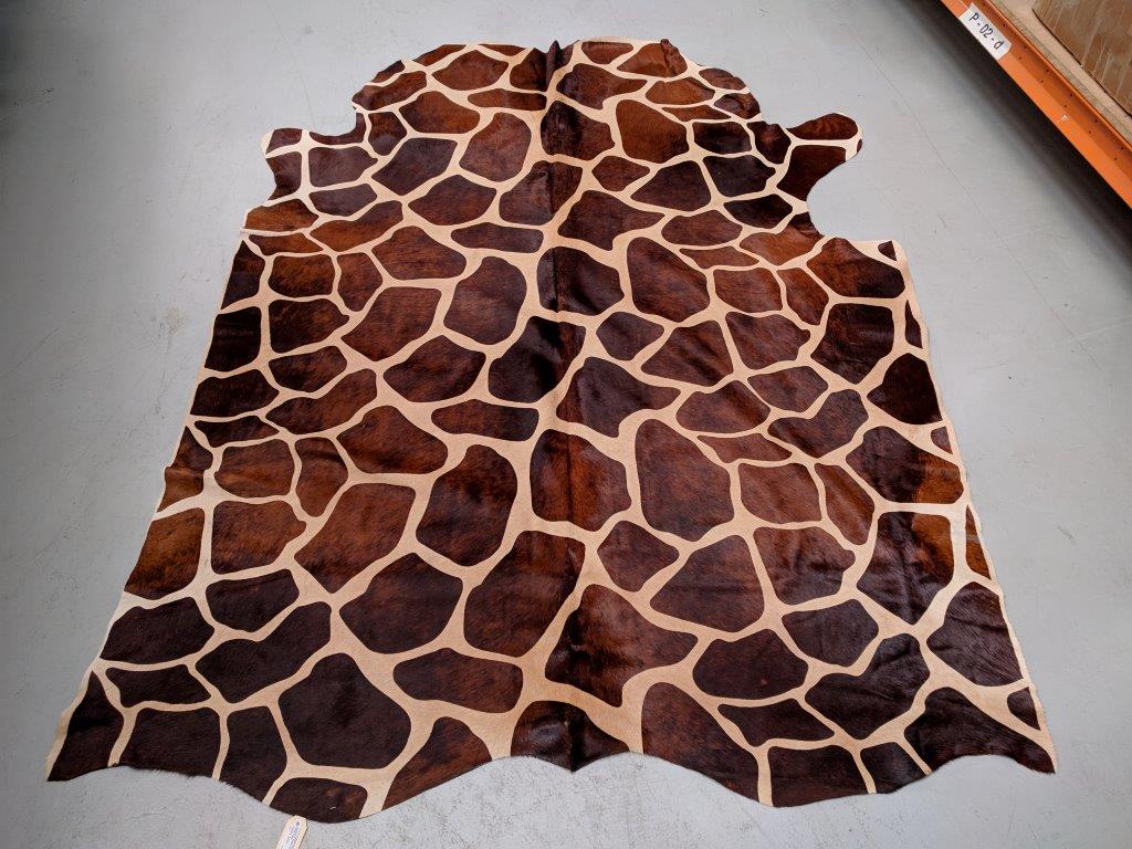 Giraffe Print Cow Hide Rug