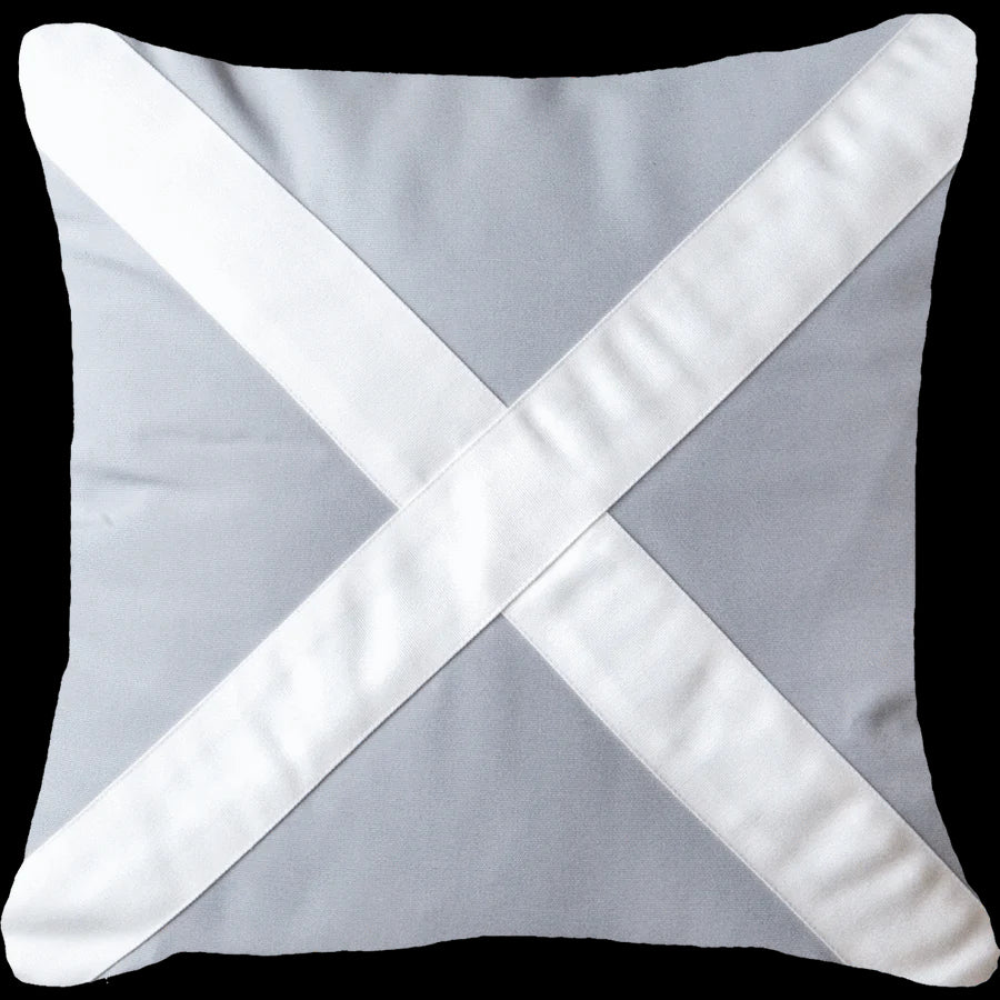 Outdoor Nautical Victor Lounge Cushion 55 x 55cm in Grey & White