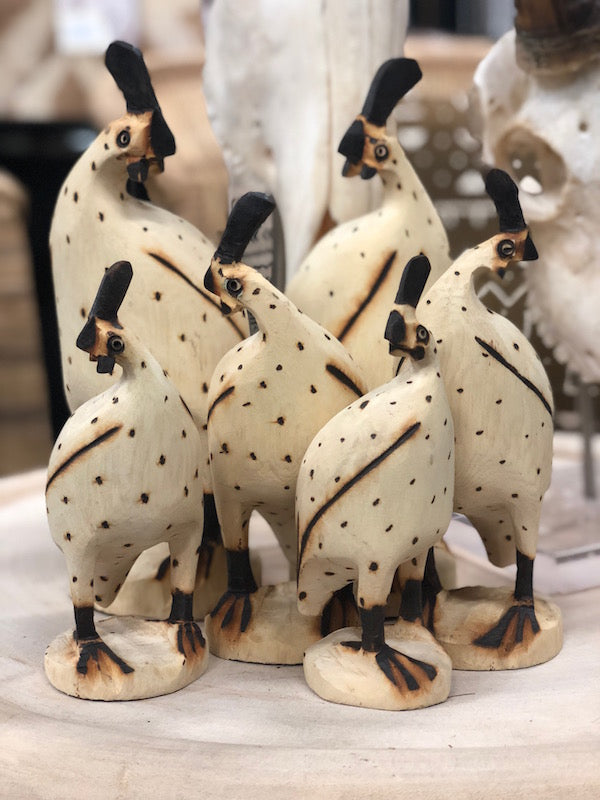 Hand Carved Jacaranda Guinea Fowl