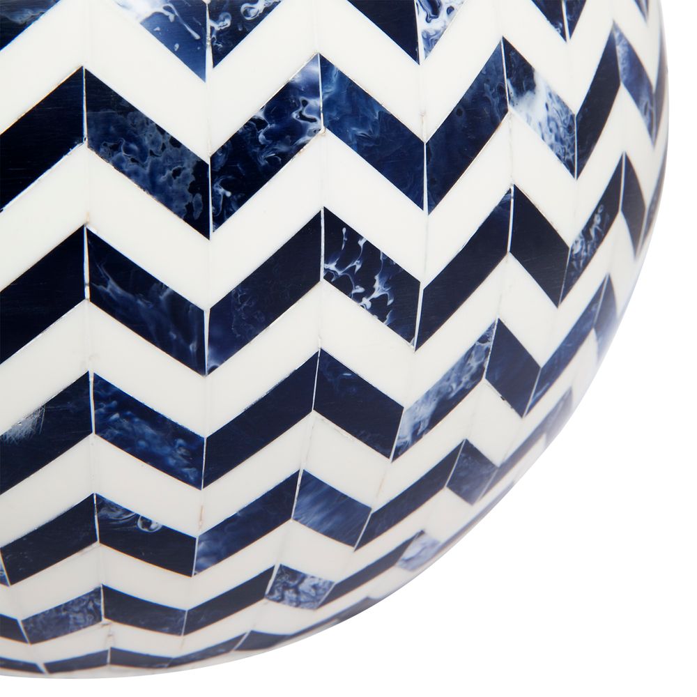 Bone Inlay Heraldic Table Lamp in Blue
