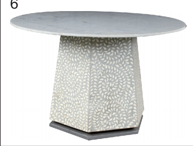 Hexagonal Bone Inlay Dining Table