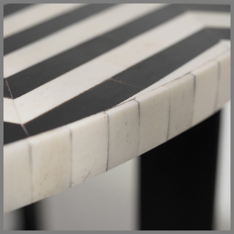 Chevron Bone Inlay Side Table