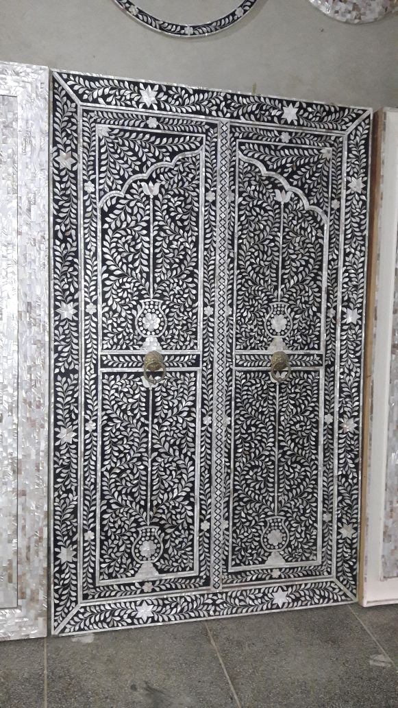 Mother of Pearl Inlay Teak Doors