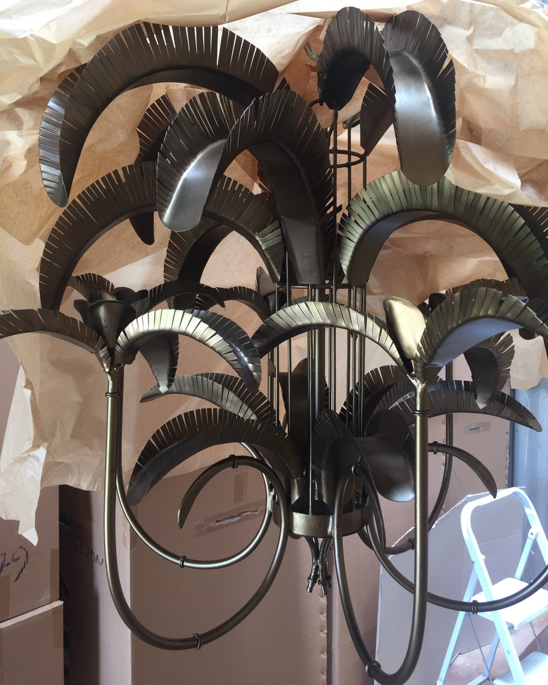 Cayman Island Palm Chandelier in Bronze