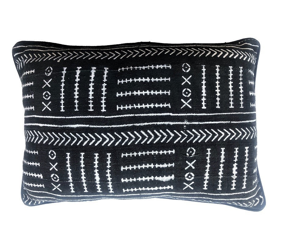 Authentic Mudcloth Cushion in Black