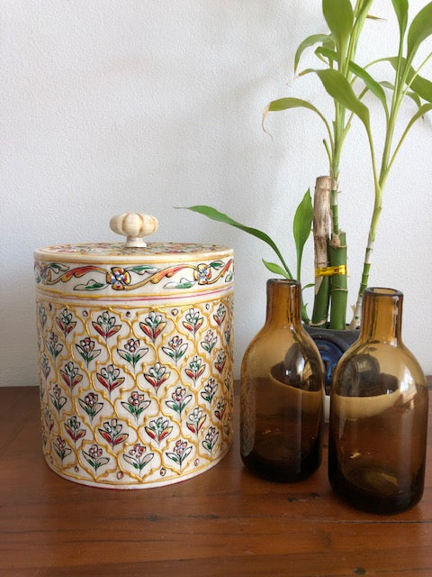 Embossed Metal Bedside Table