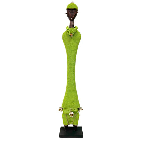 Tall Ndamji Beaded Doll in Green