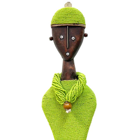 Tall Ndamji Beaded Doll in Green