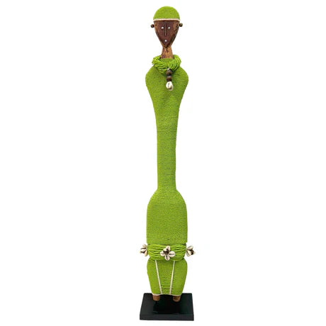 Tall Ndamji Beaded Doll in Green