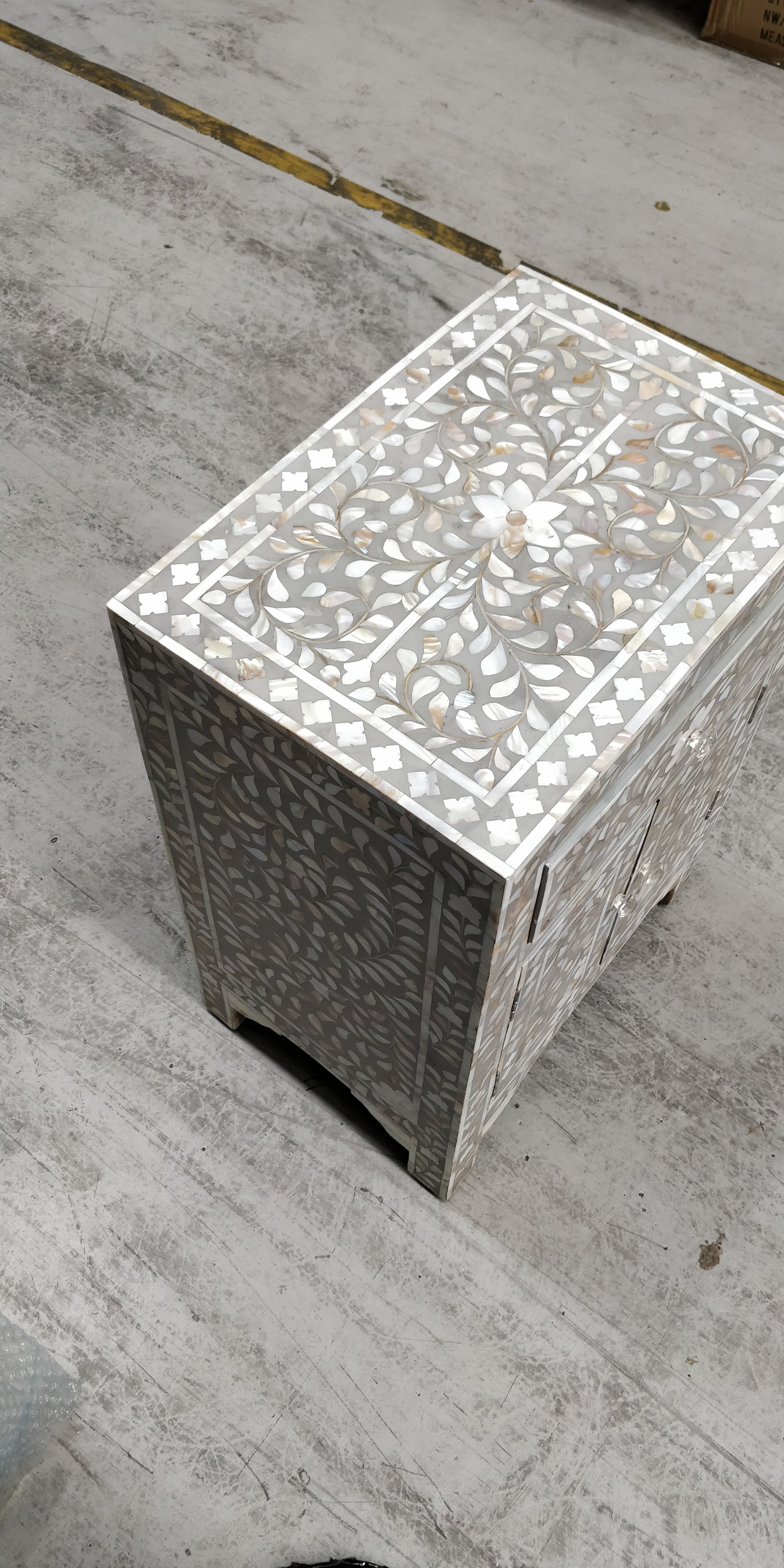 Mother of Pearl Inlay  Bedside Cabinet in Dahlia/Blush
