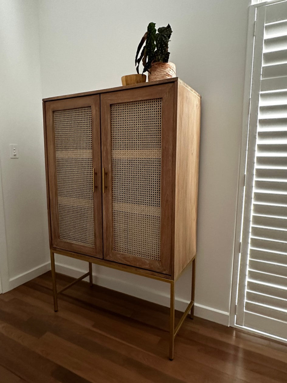 Aranga Timber & Rattan Cabinet
