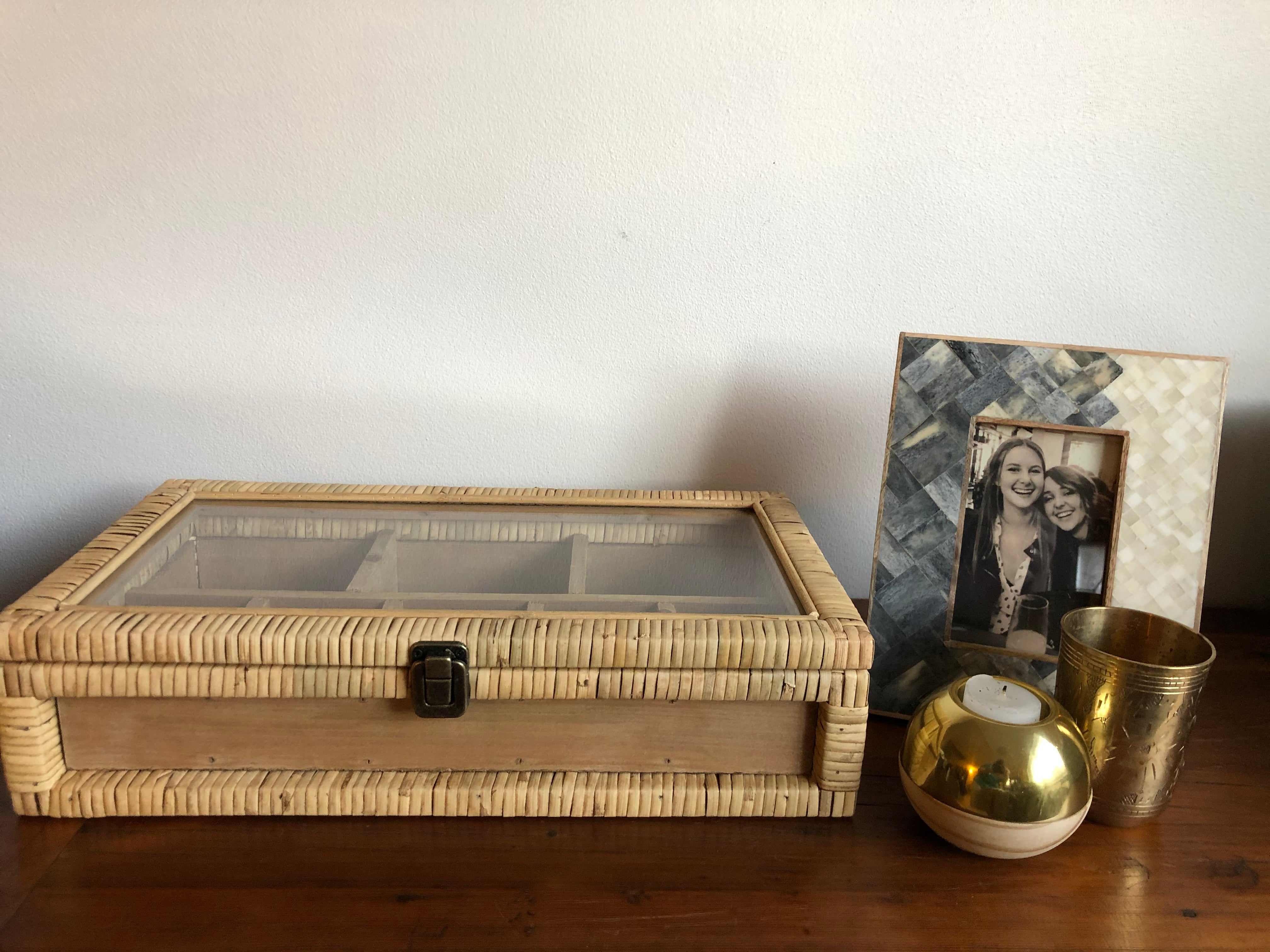 Rattan & Glass Display Box - Small