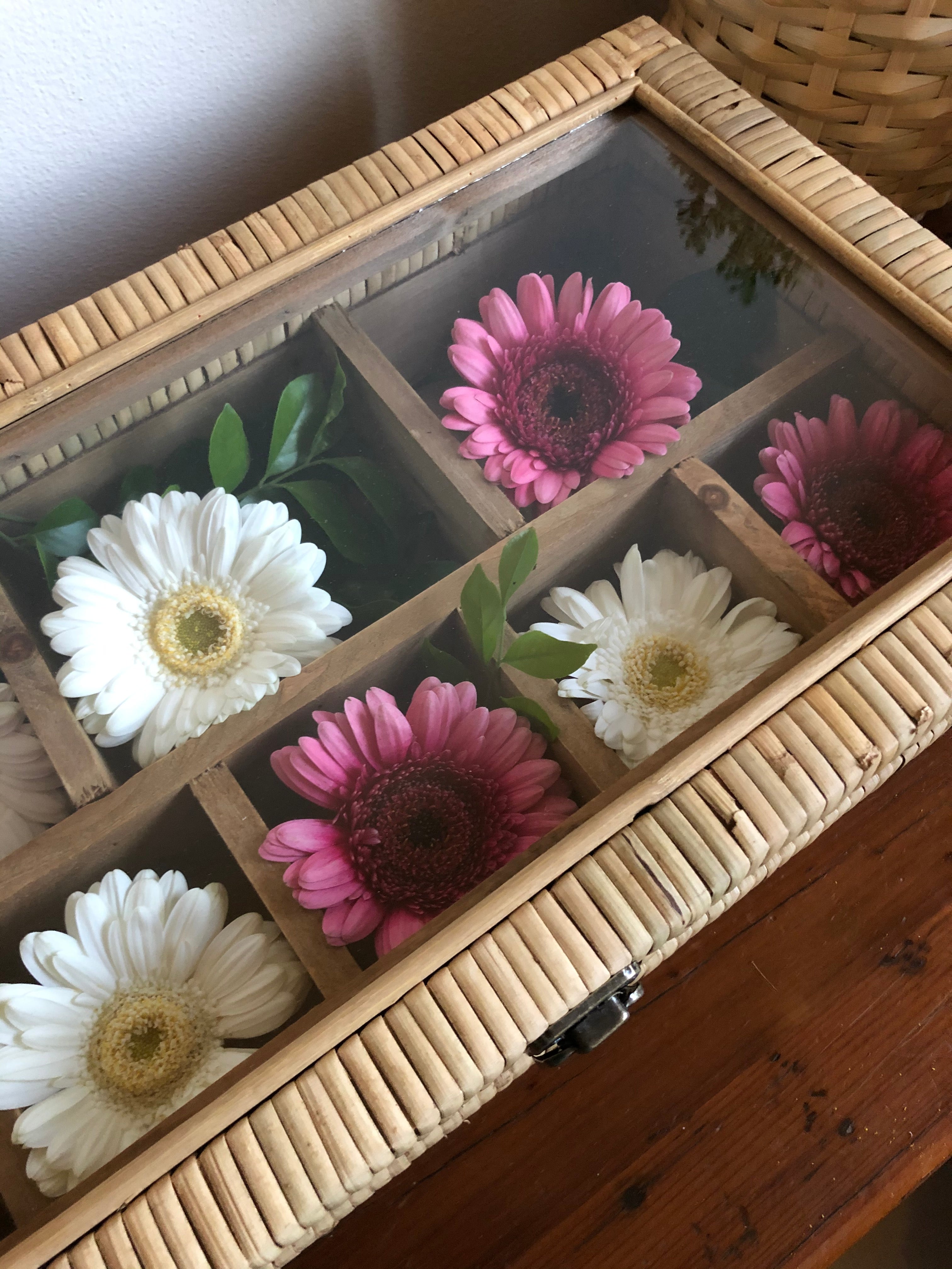 Rattan & Glass Display Box - Medium