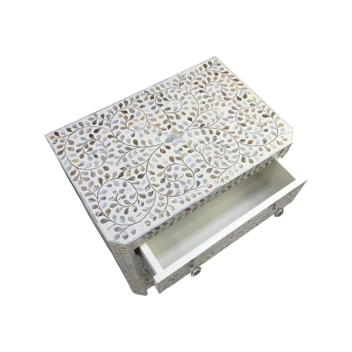 Mother of Pearl Bedside Table with 1 Drawer