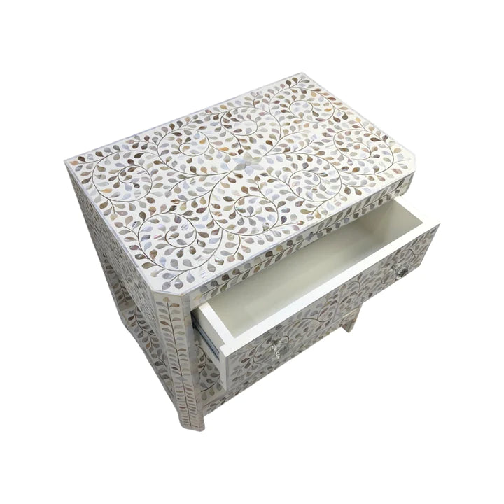 Mother of Pearl Bedside Table with 1 Drawer
