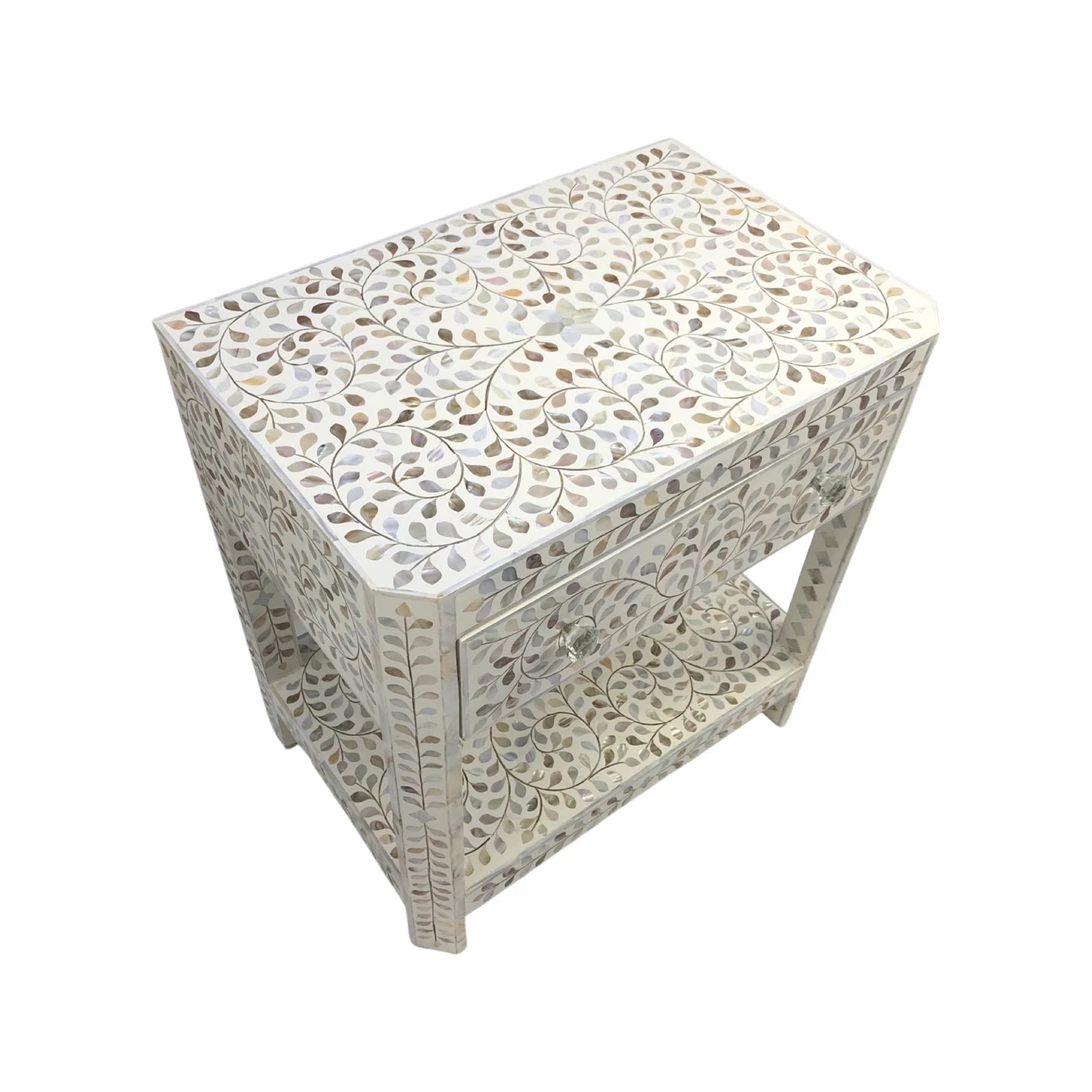 Mother of Pearl Bedside Table with 1 Drawer