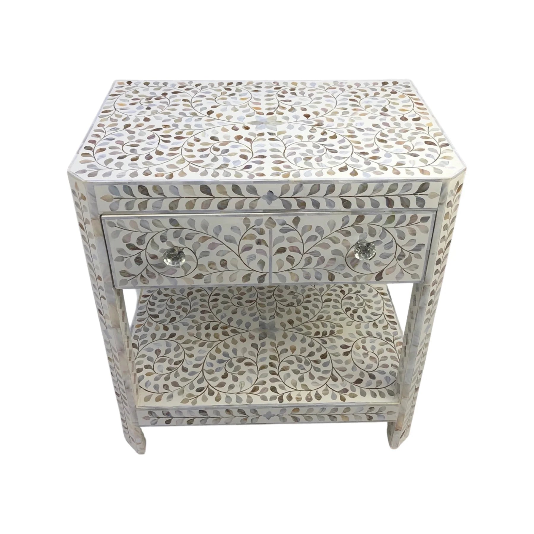Mother of Pearl Bedside Table with 1 Drawer