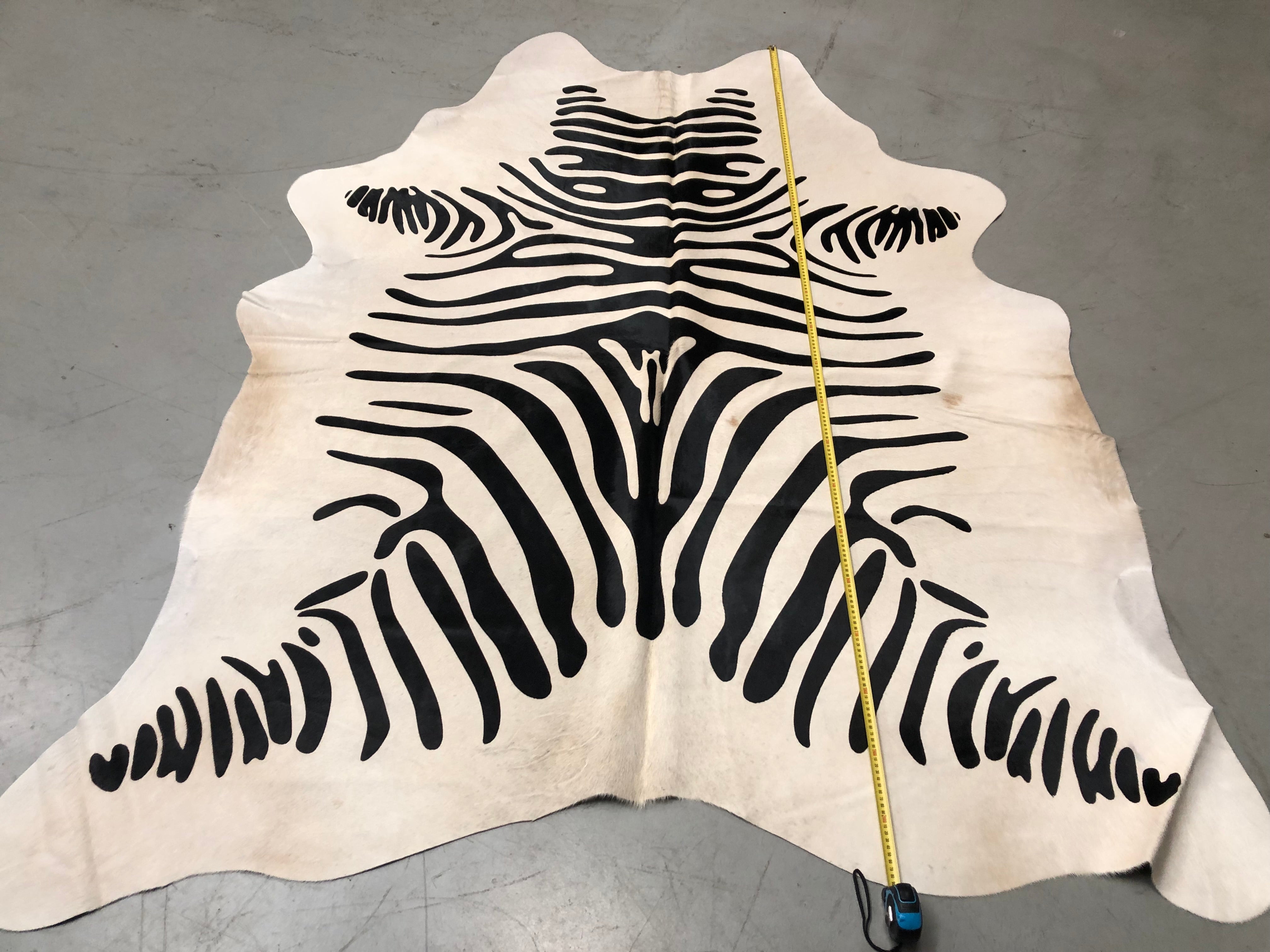 Zebra Print Cow Hide Rug
