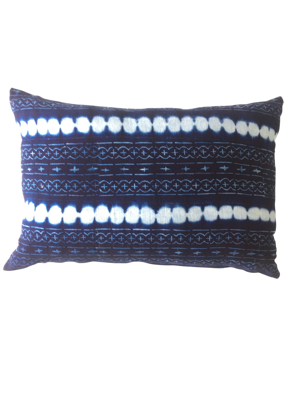 Mud Cloth Lumbar Cushion in Indigo
