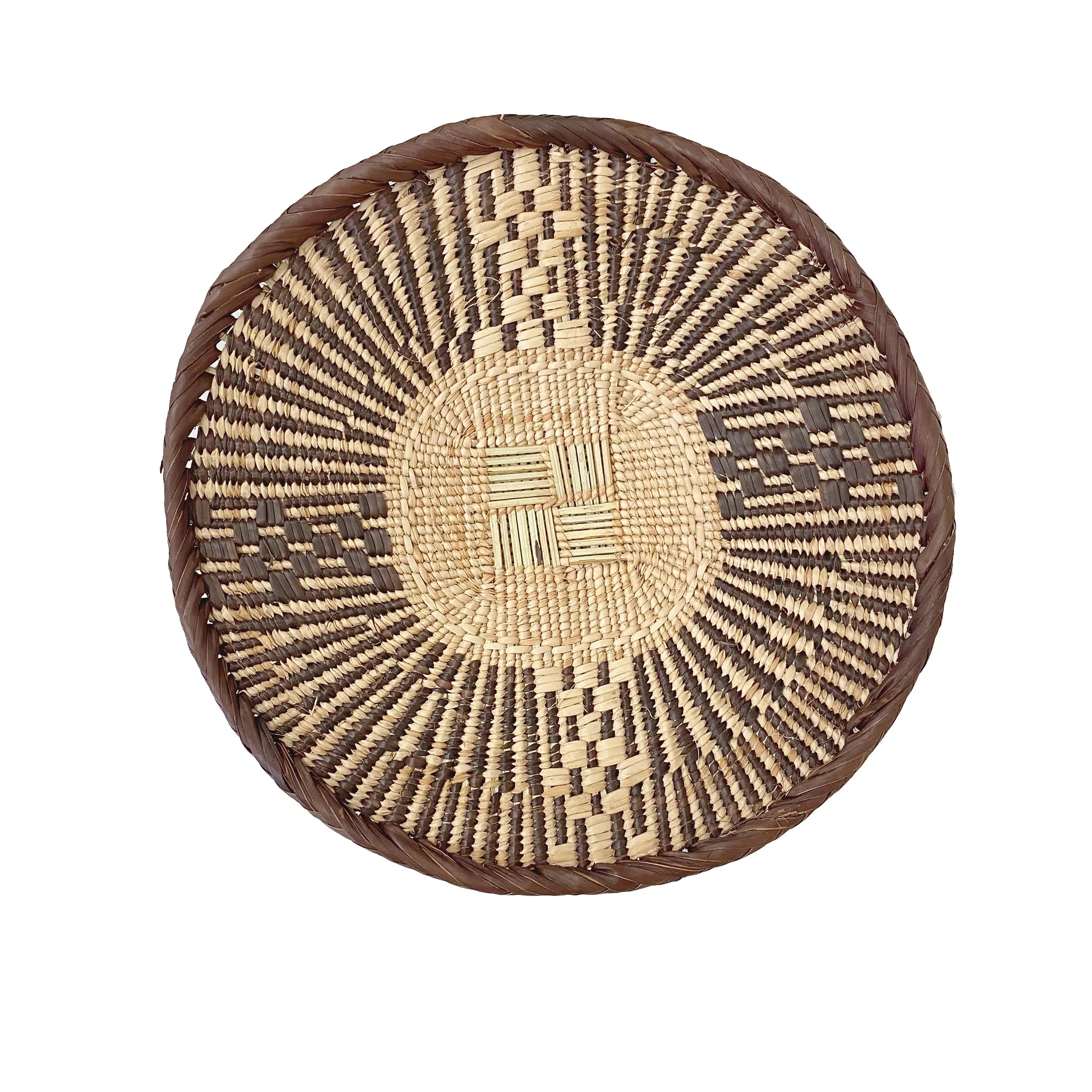 Brass and Bone Inlay Chapati Box with Diamond Design