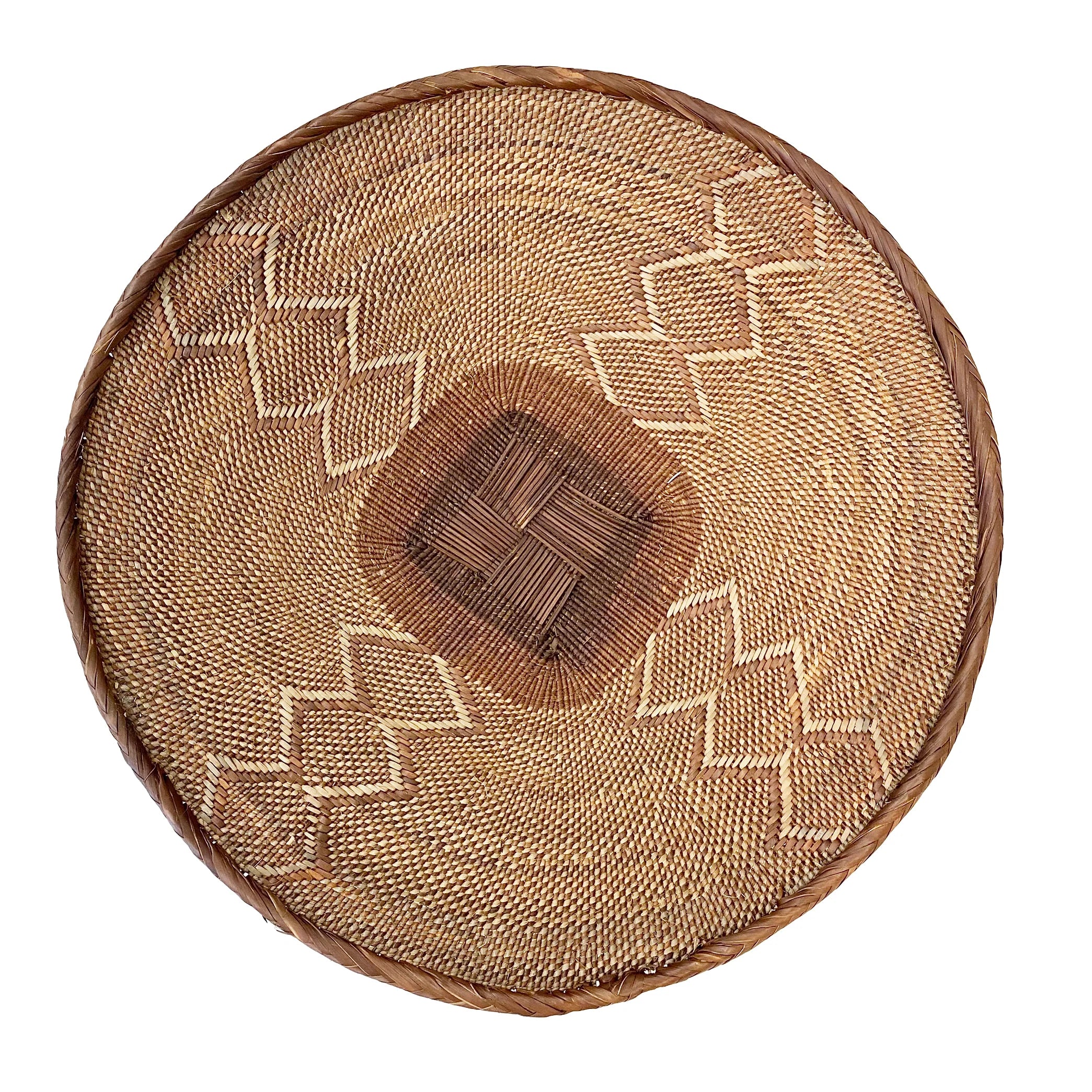 Brass and Bone Inlay Chapati Box with Diamond Design