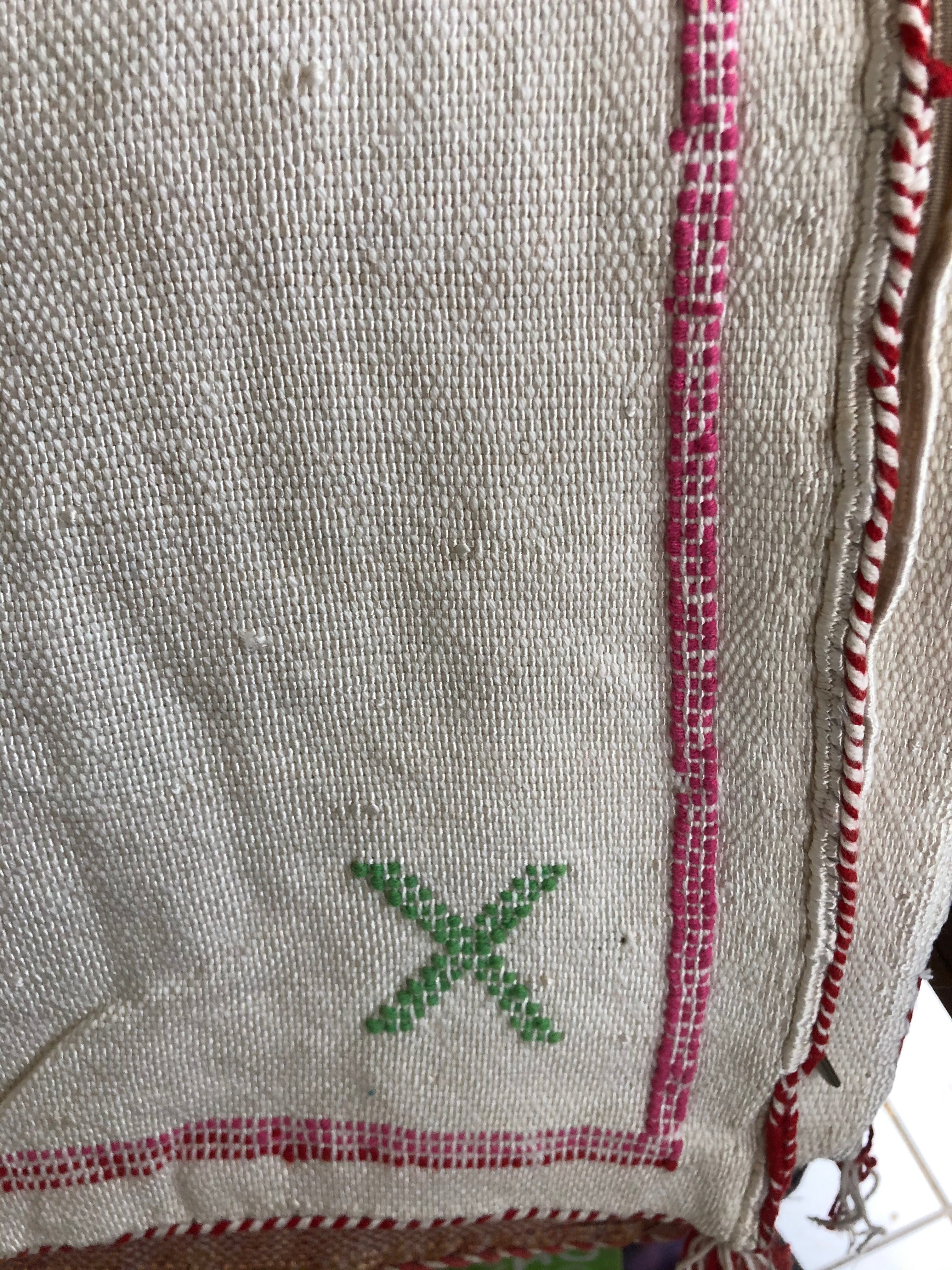 Genuine Moroccan Cactus Silk Pillow in Ivory II