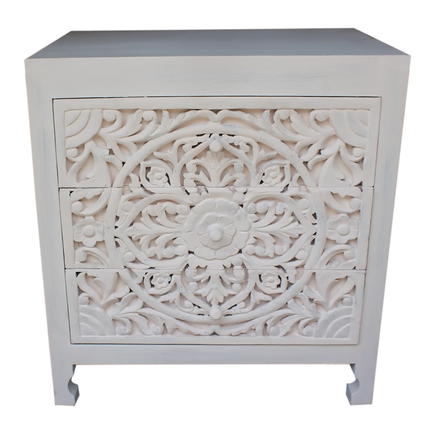 Carved Indian Console with Floral Detail