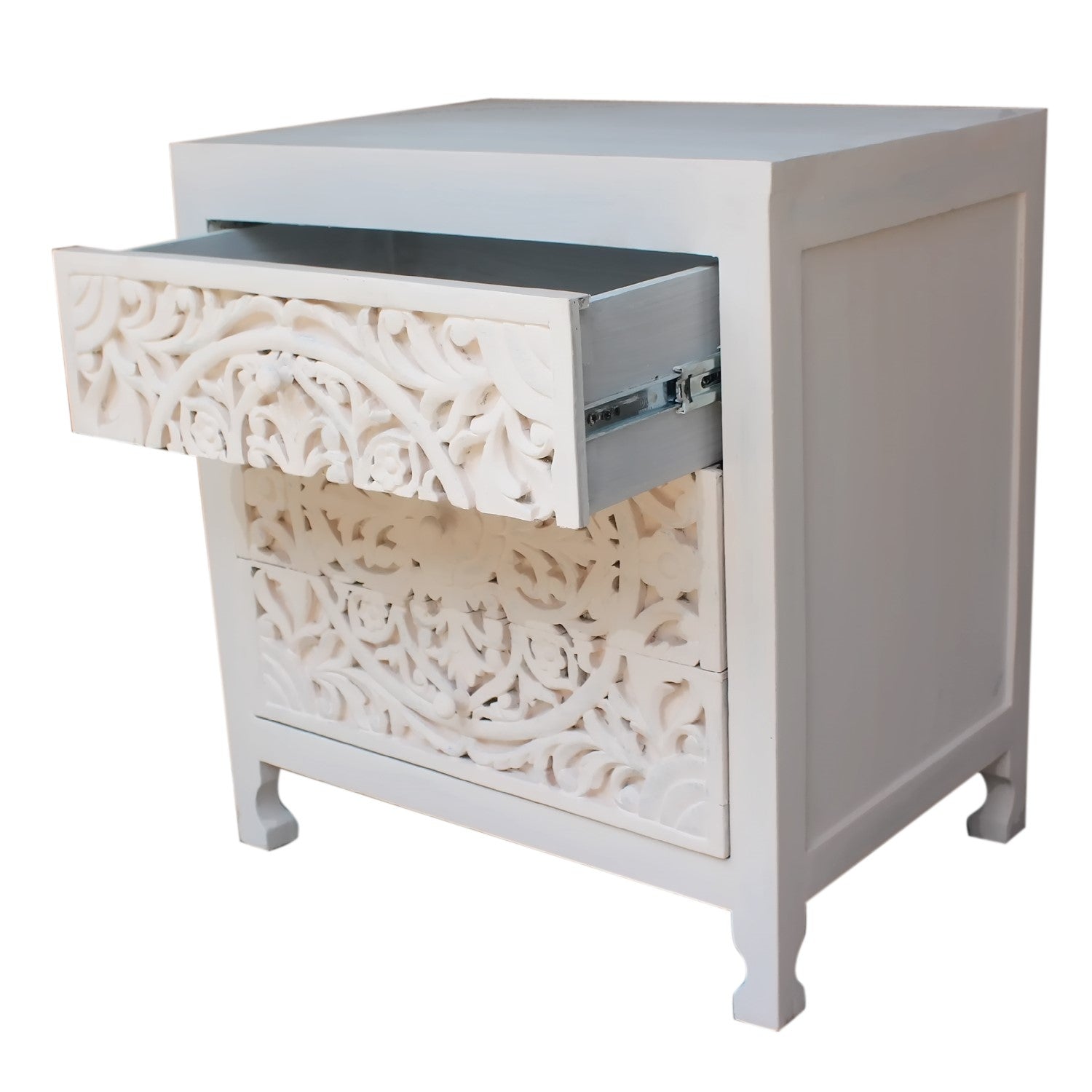 Carved Indian Console with Floral Detail