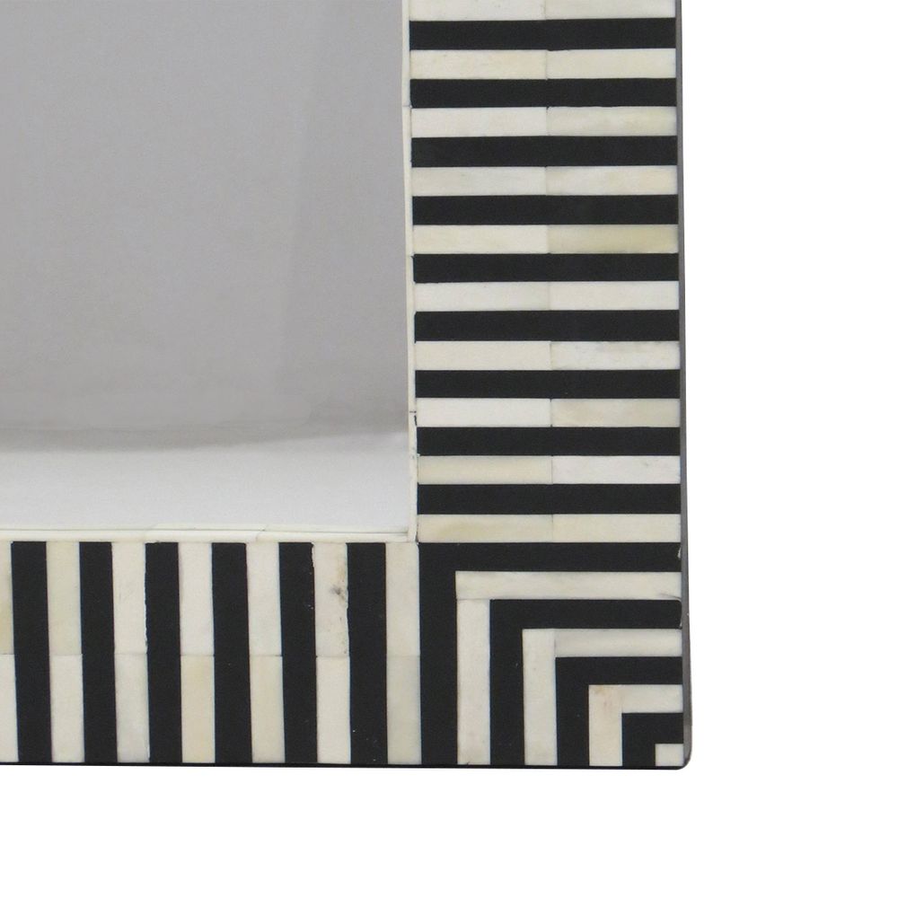 Indi Bone Inlay Wall Mirror in Black