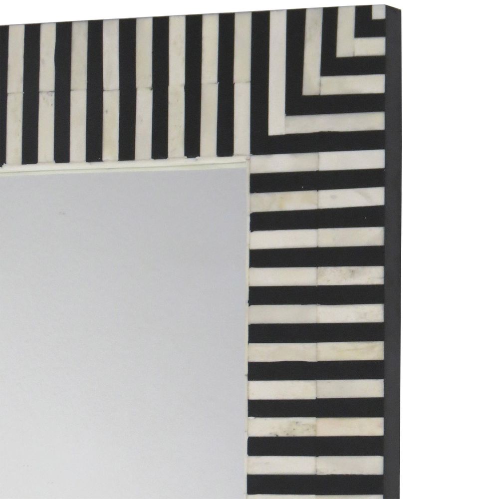 Indi Bone Inlay Wall Mirror in Black