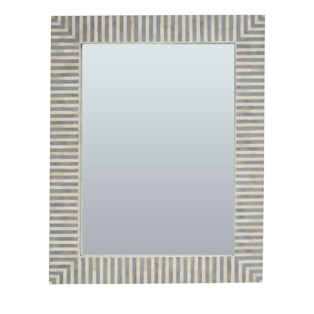 Indi Bone Inlay Wall Mirror in Grey