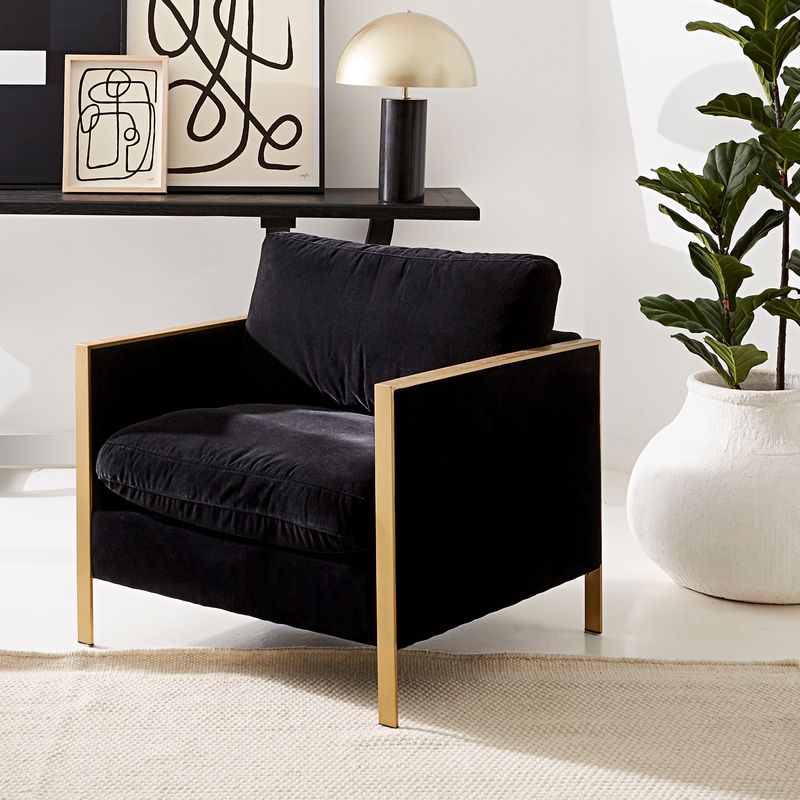 Ivy Velvet Chair in Black