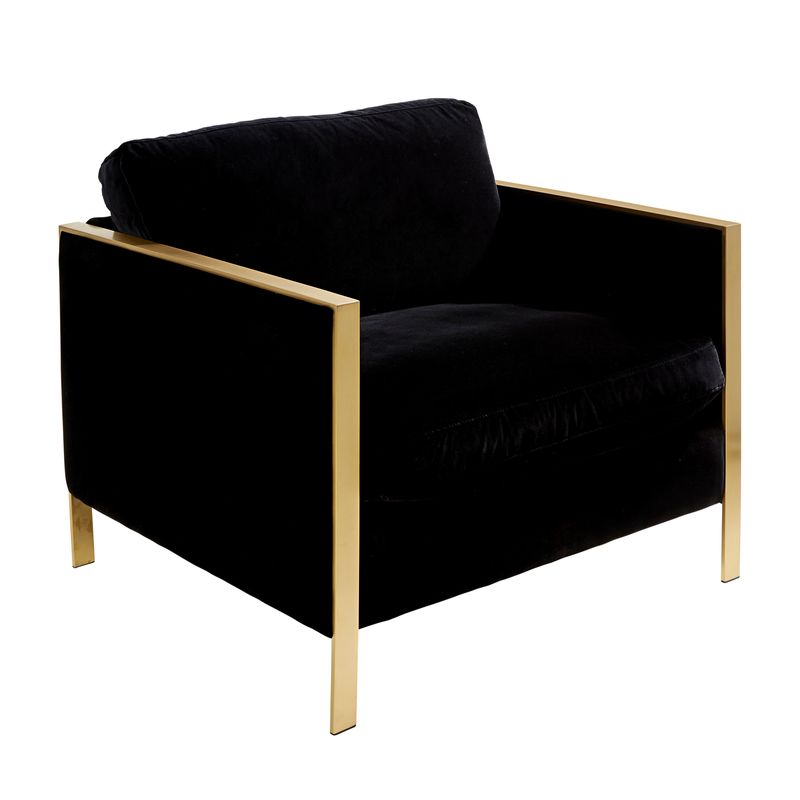 Ivy Velvet Chair in Black