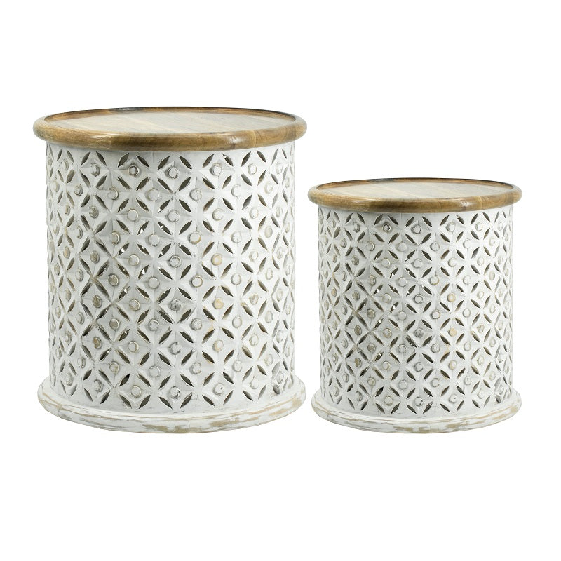 Jali Cutting Set of 2 Side Tables