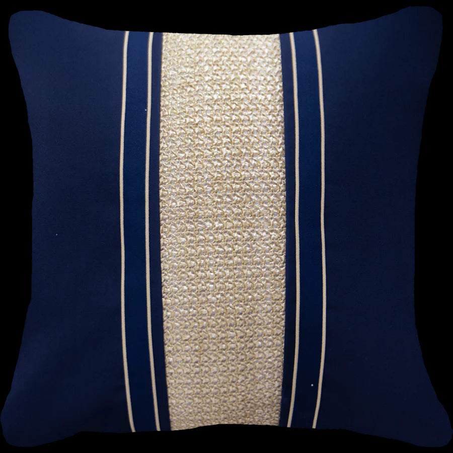 Outdoor Nautical Juliet Lounge Cushion 55 x 55 cm in Navy