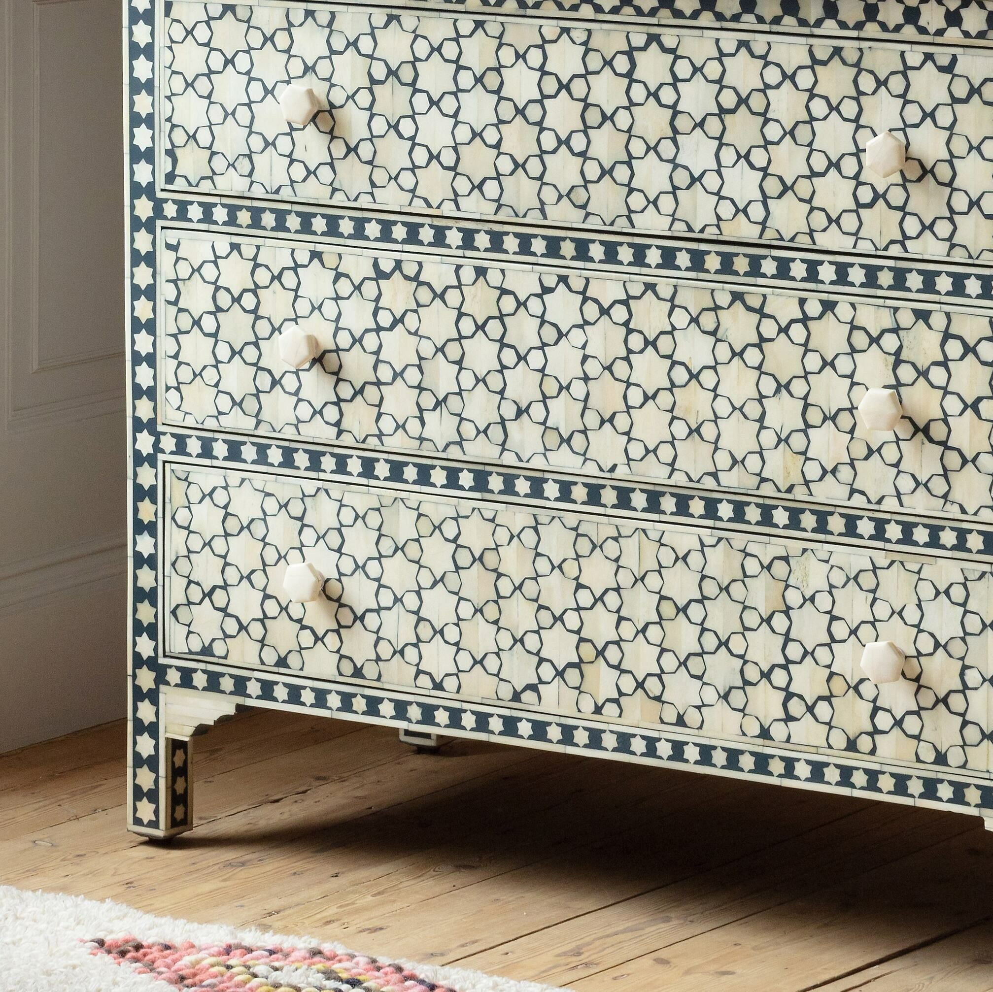 Stella Bone Inlay Bedside Table